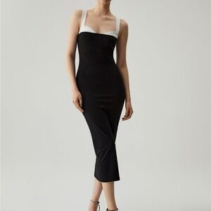 Never worn Commense Black and White Midi Dress